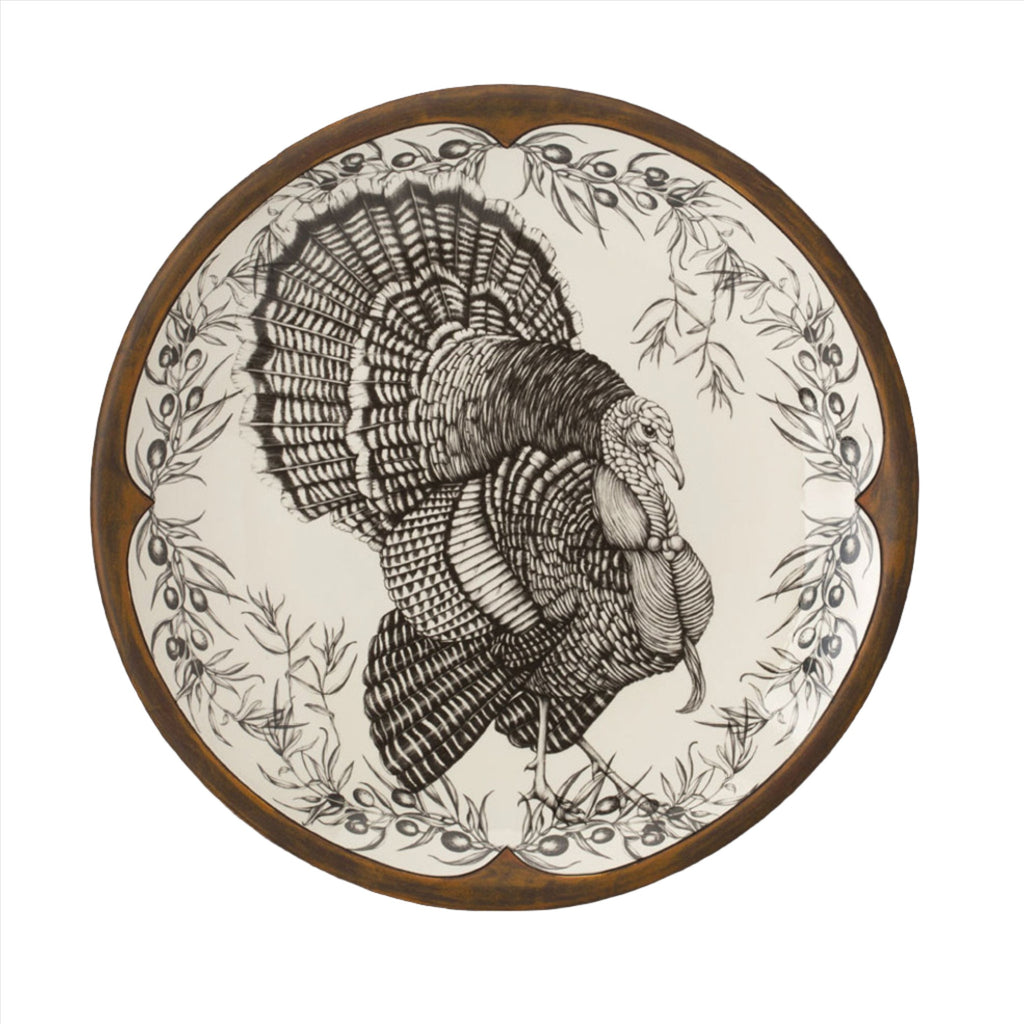 Laura Zindel Large Round Platter: Turkey