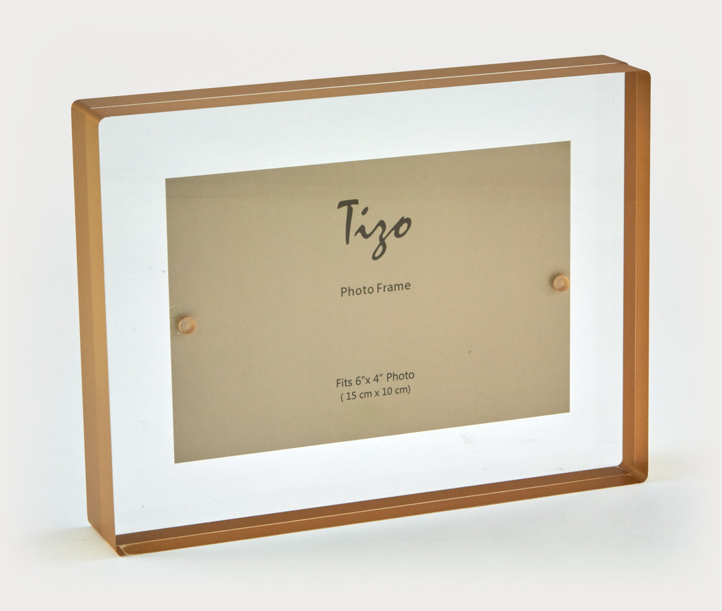 Tizo Design Gold Border Acrylic Block Frame