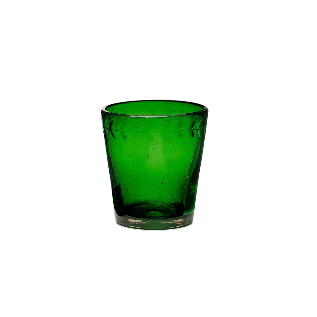 Jan Barboglio Hierbabuena Green Glass Double Old Fashioned