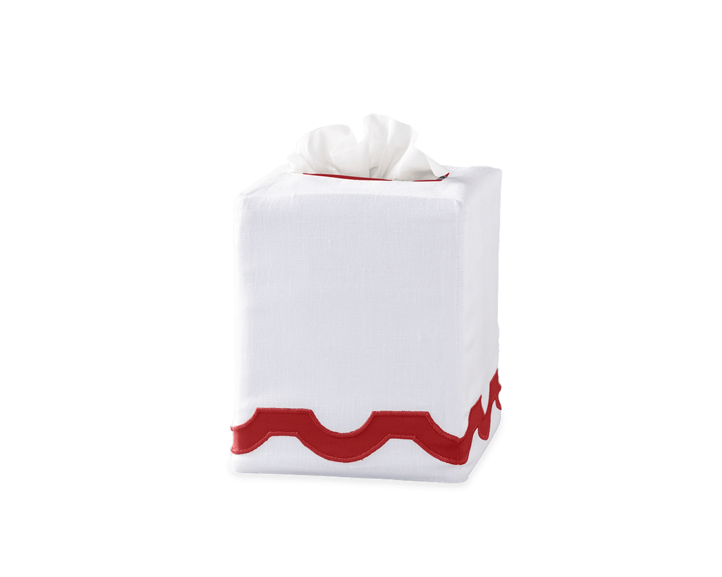 Matouk Mirasol Tissue Box Cover Scarlet