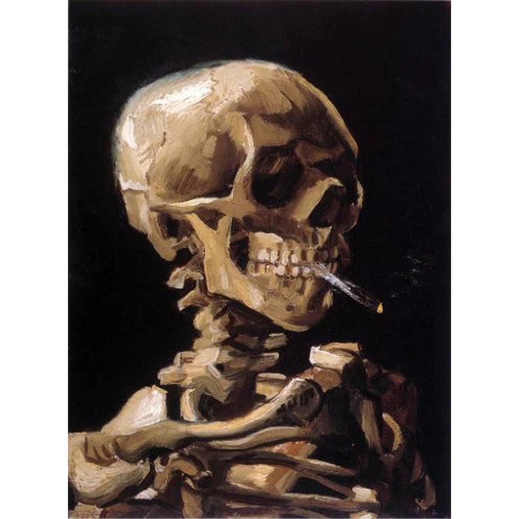 Van Gogh Smoking Skull Wooden Jigsaw Puzzle