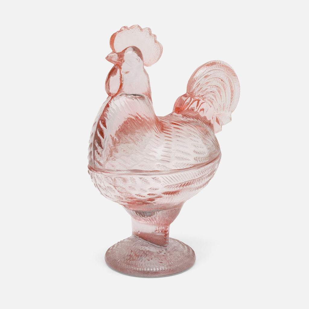 Blue Pheasant Nina Pink Rooster Candy Dish