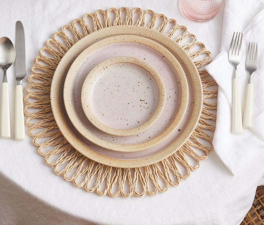 Blue Pheasant Rivka Pink Salt Glaze Round Serving Platter