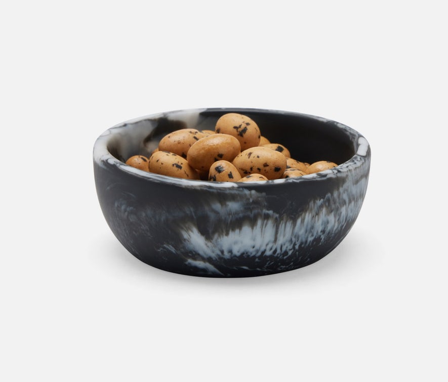 Hugo Swirled Resin Extra Small Serving Bowl in Black