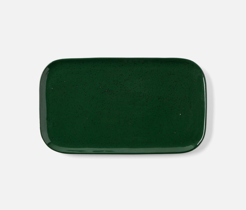 Blue Pheasant Marcus Dark Green Salt Glaze Rectangular Serving Platter