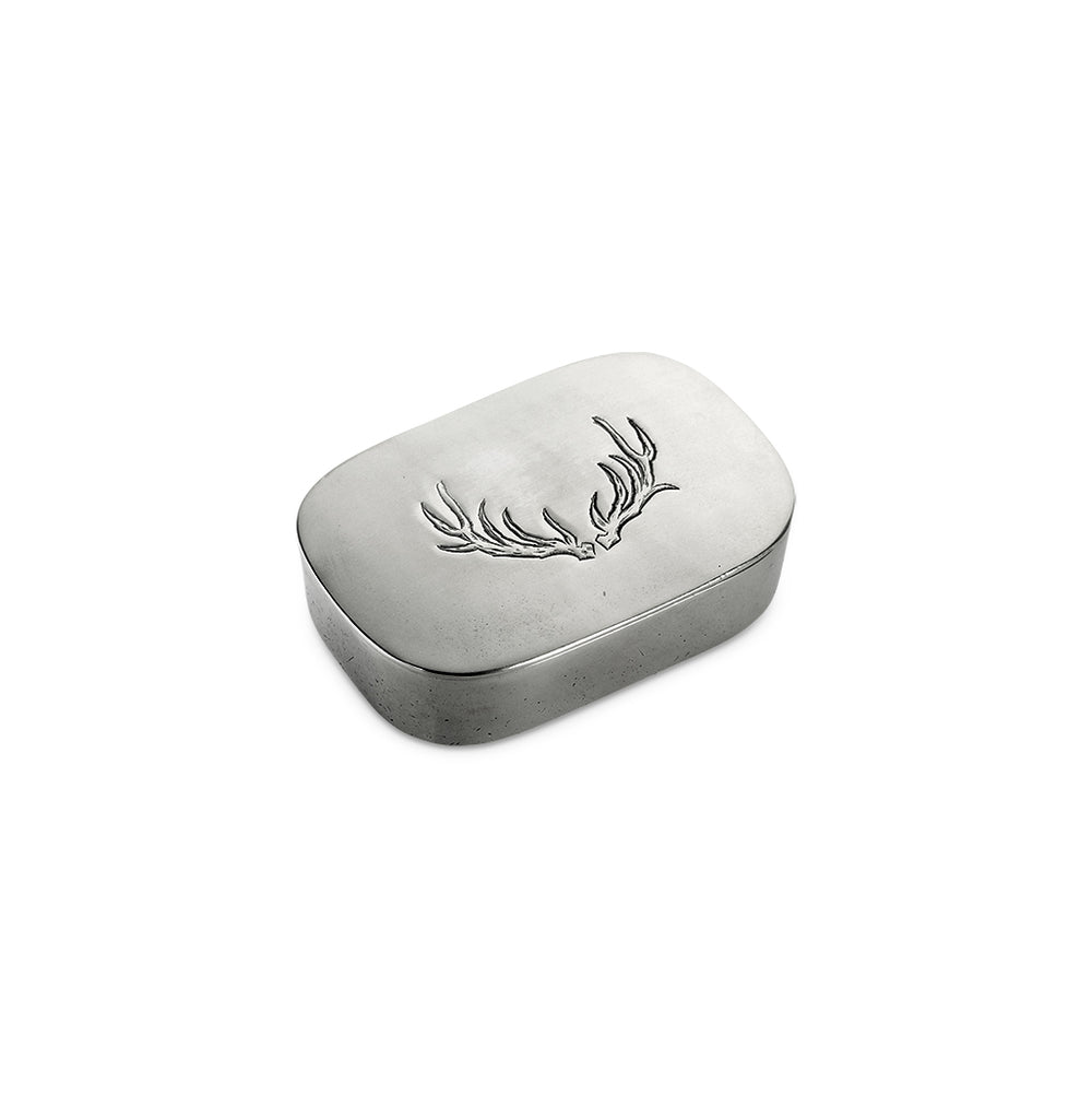 Antler Engraved Simple Covered Box