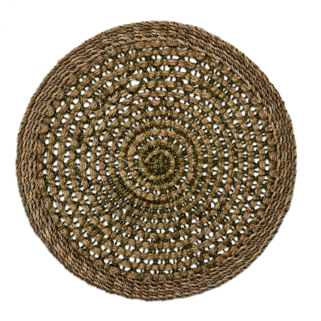 Crochet Abaca Placemat - Grass