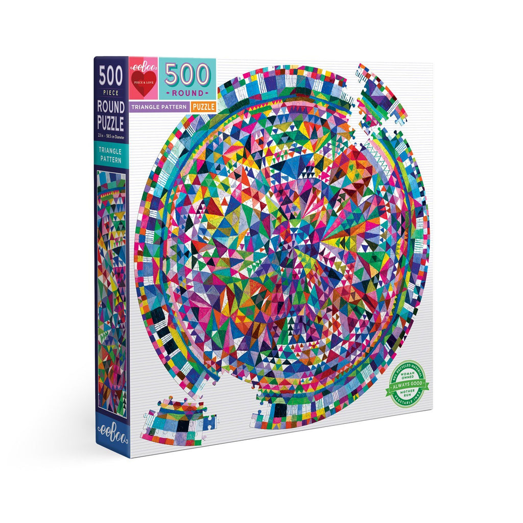 Colorful Triangle Pattern Round Puzzle