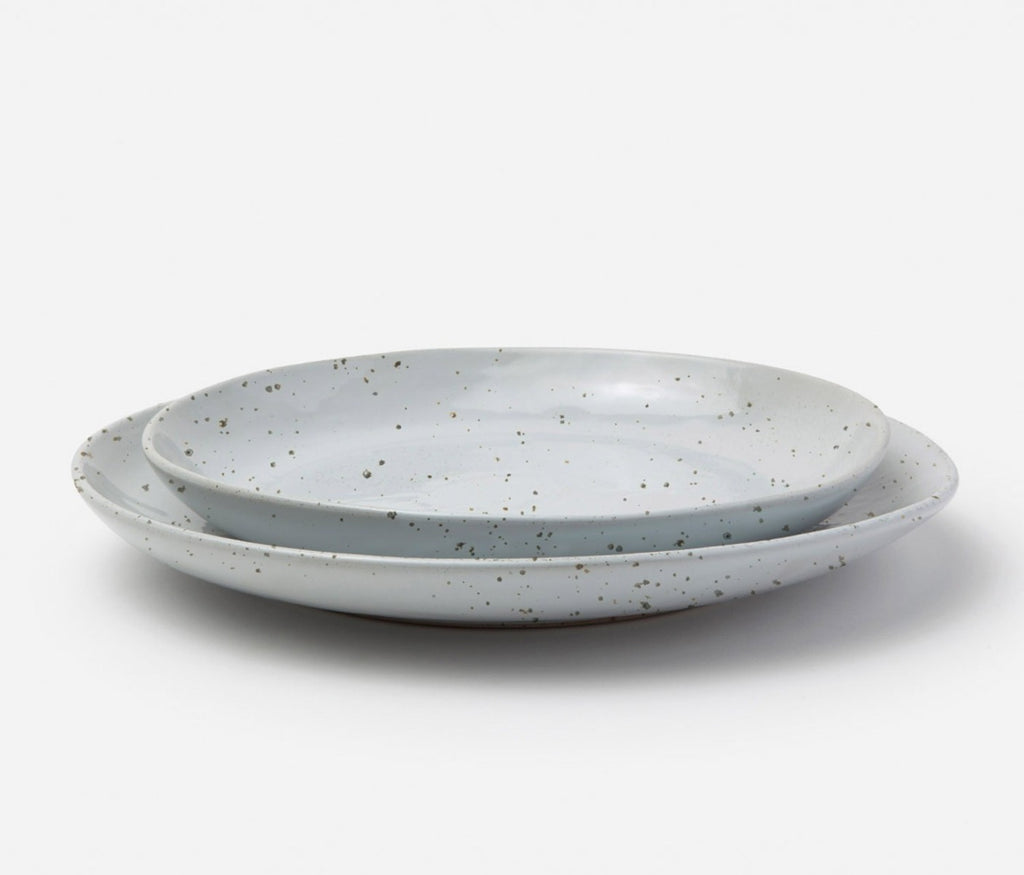 Blue Pheasant Marcus White Salt Glaze Round Serving Platters