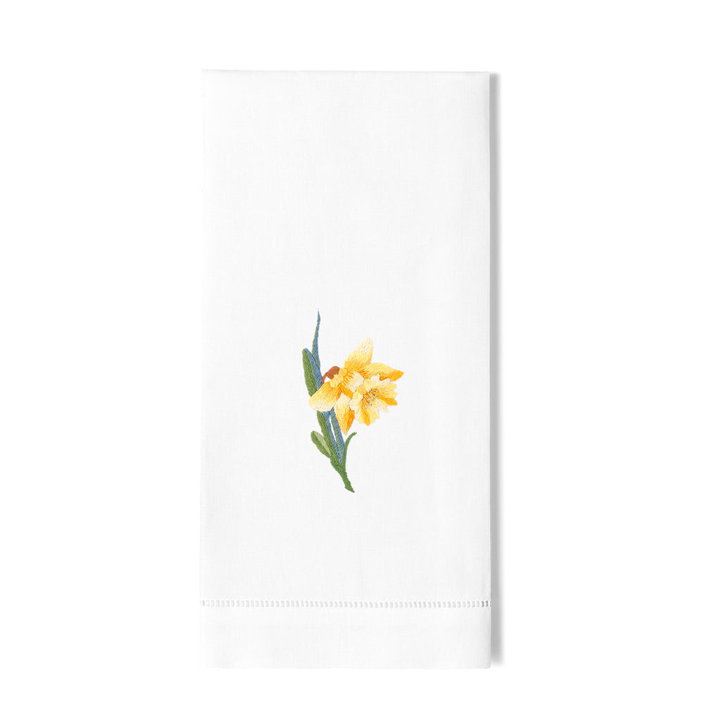 Henry Handwork Embroidered Daffodil Hand Towel