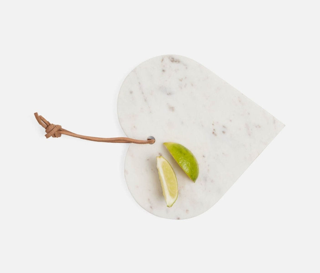 Riley White Heart Shaped Marble Serving Board