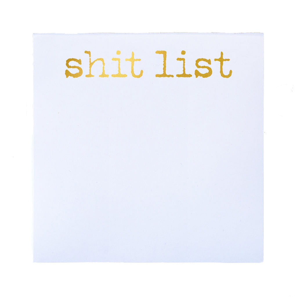 Gold Foil Shit List Luxe Notepad
