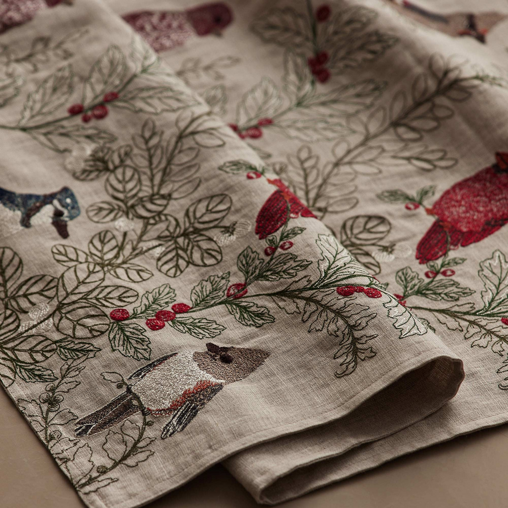 Coral & Tusk Winter Birds Table Runner