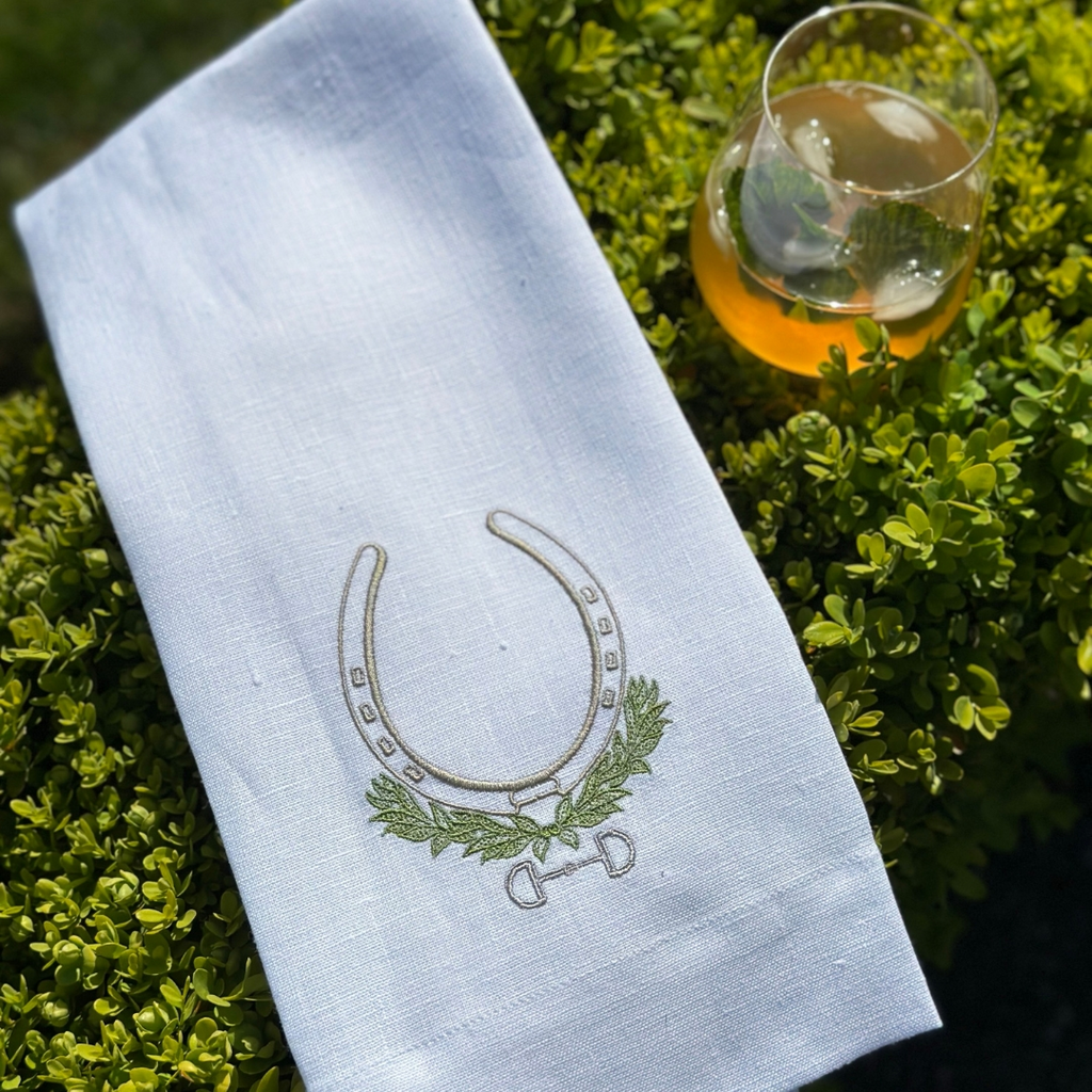 Crown Linens Embroidered Equestrian Linen Towel