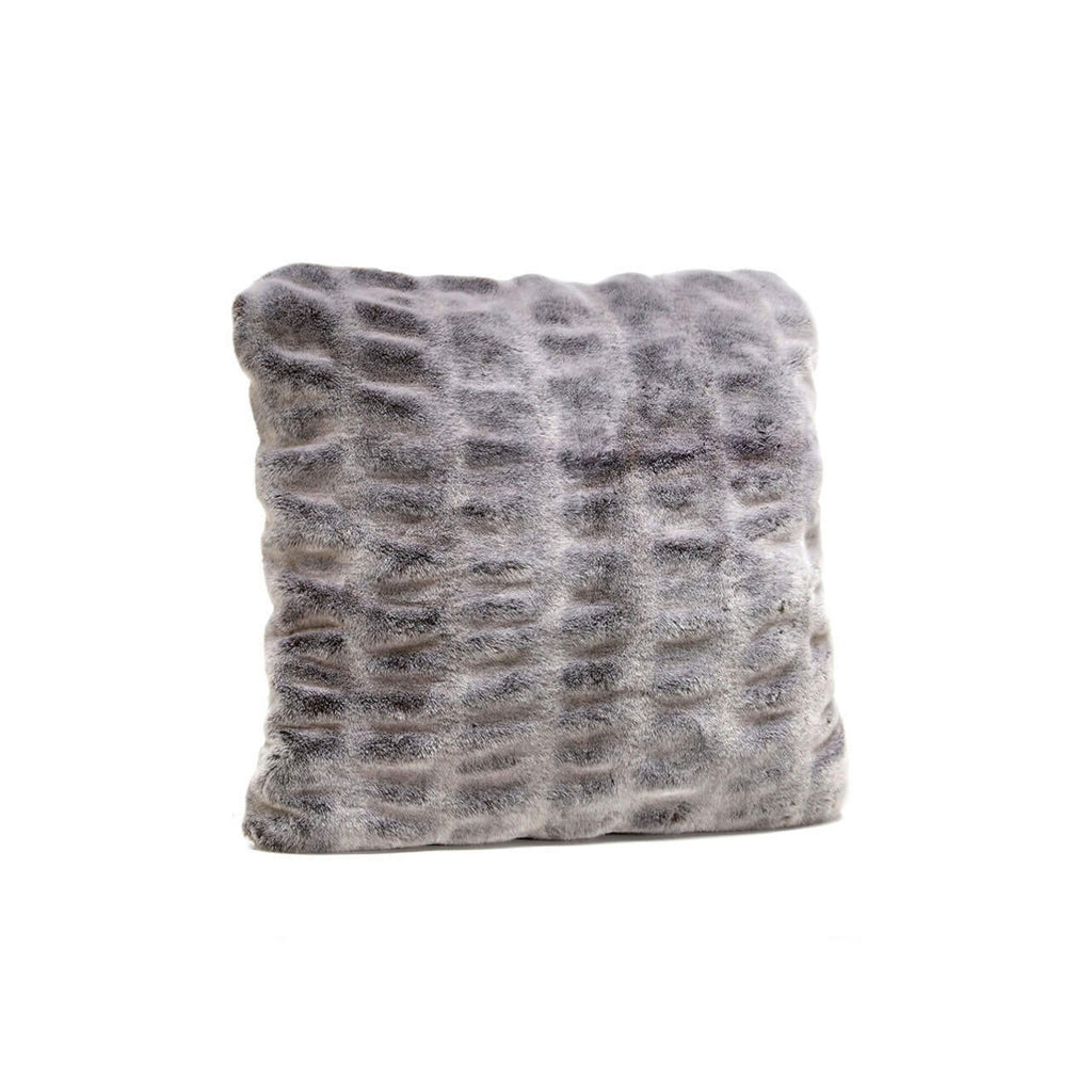 Fabulous Furs Couture Collection Glacier Grey Mink Faux Fur Pillow