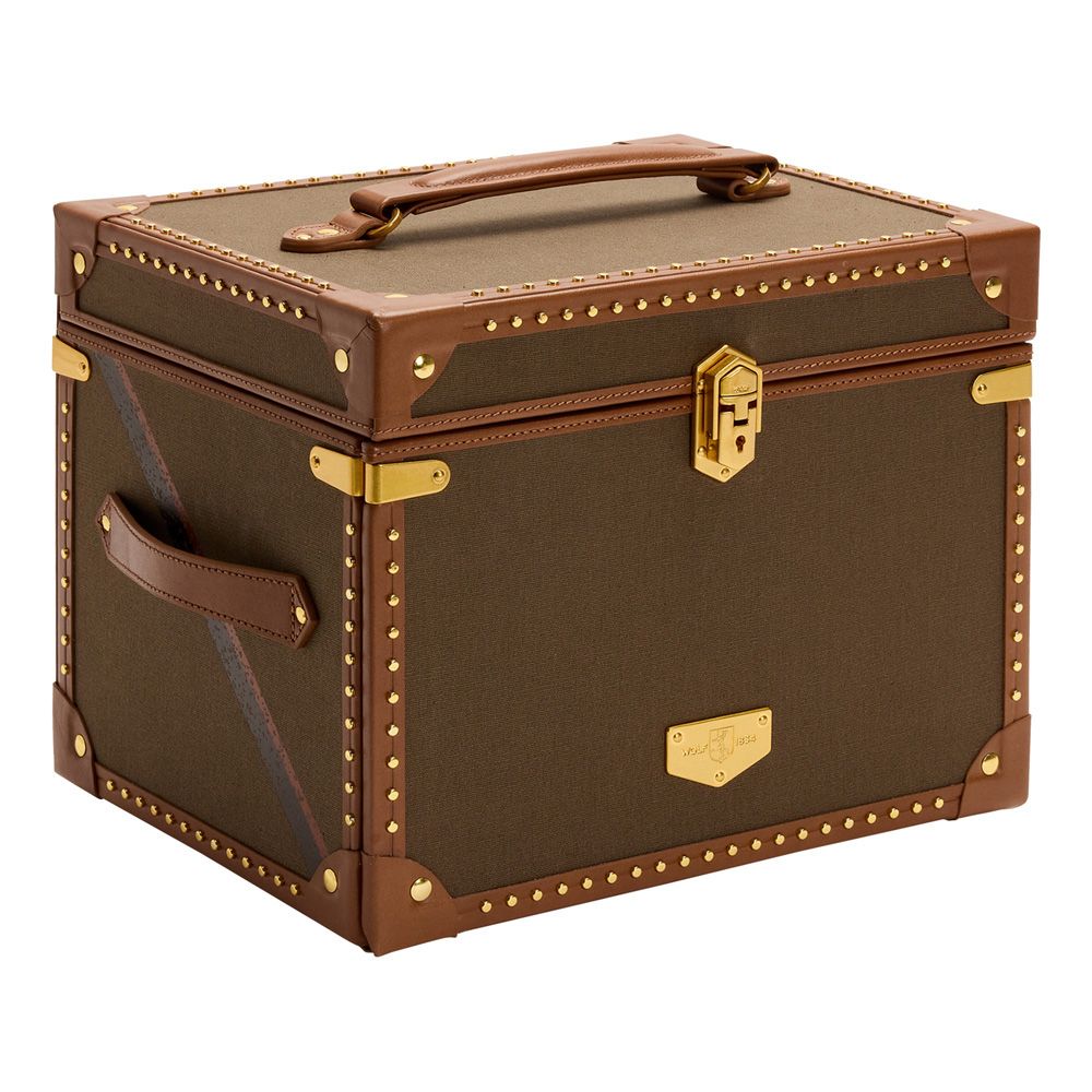 Wolf 1834 Ida Trunk Jewelry Box in Khaki