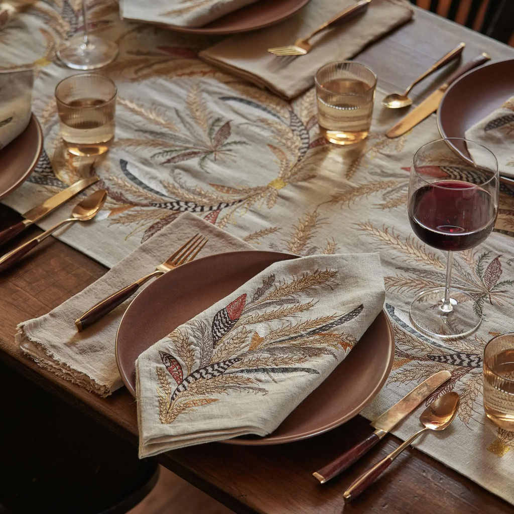 Coral and Tusk Wheat Harvest Dinner Napkin
