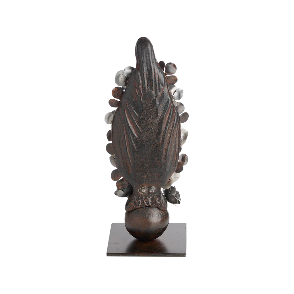 Jan Barboglio Virgen con Flores Angel with Roses in Nickel and Natural