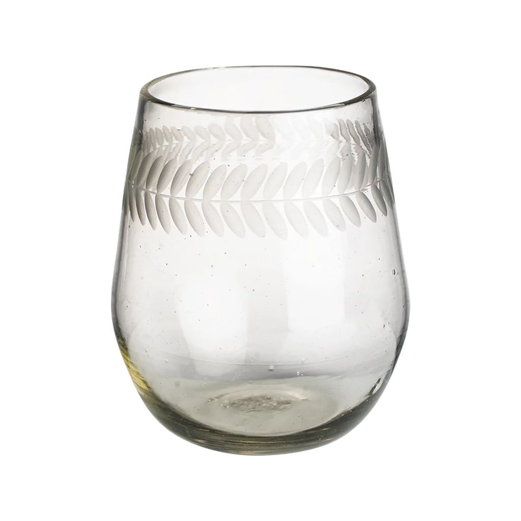 Jan Barboglio Honor Stemless Etched Drinking Glass