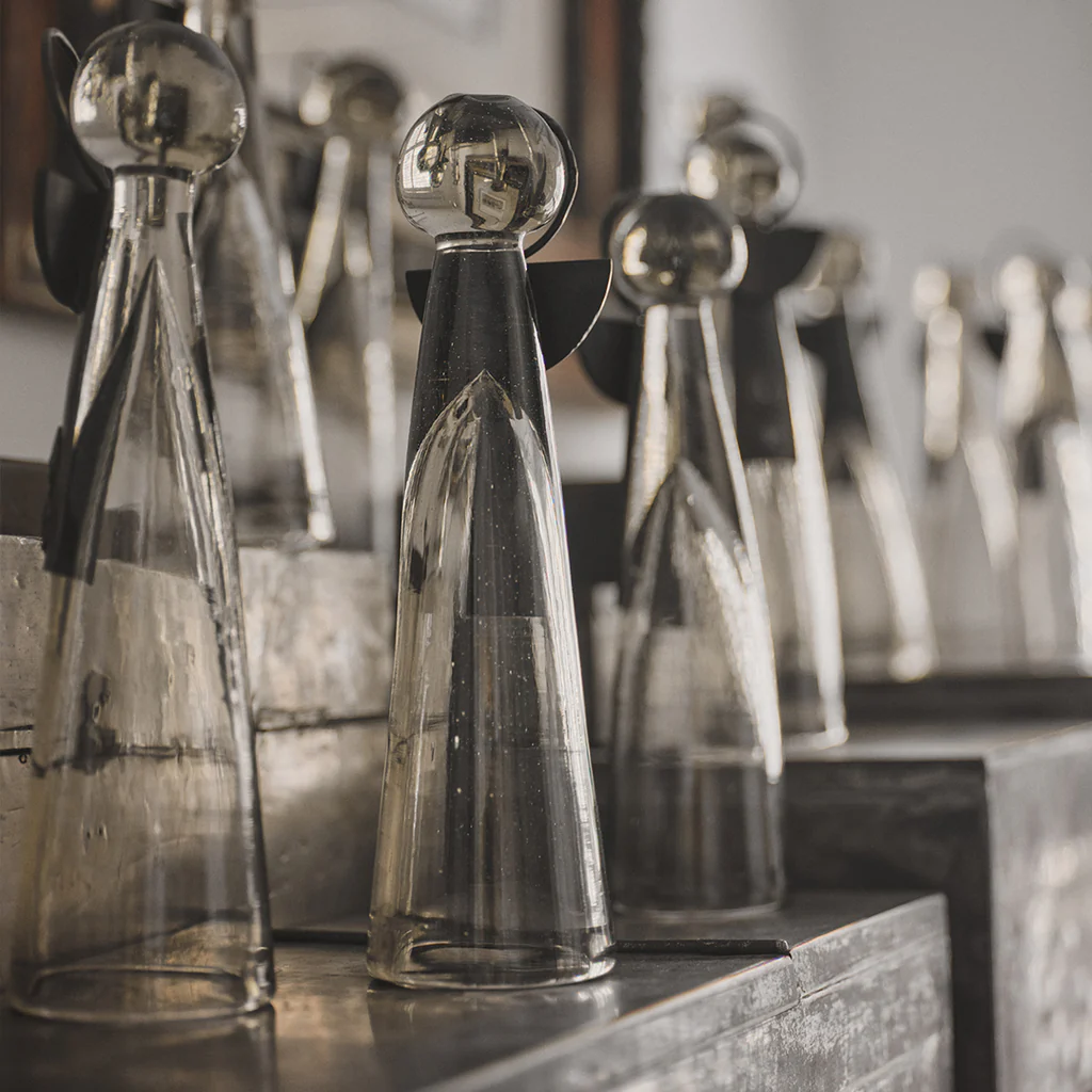 Jan Barboglio Zapoteca Glass Angel with Iron Wings and Halo