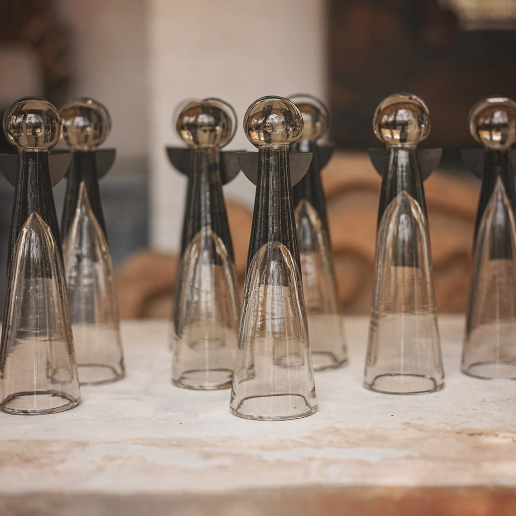 Jan Barboglio Zapoteca Glass Angel with Iron Wings and Halo