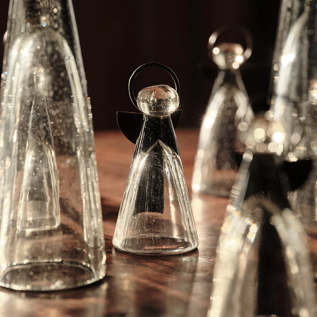 Jan Barboglio Zapotec-ita Glass Angel with Iron Wings and Halo