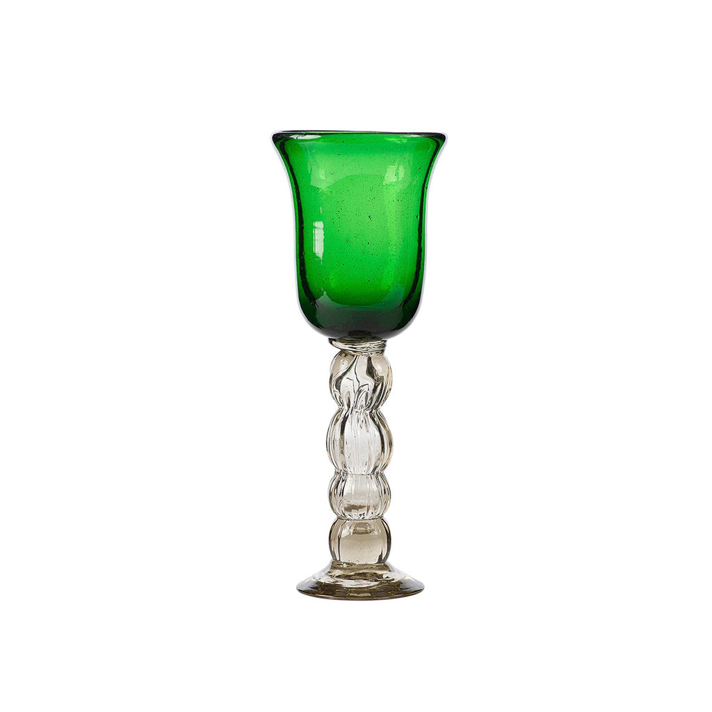 Jan Barboglio Pera Copa Drinking Glass in Verde Green 
