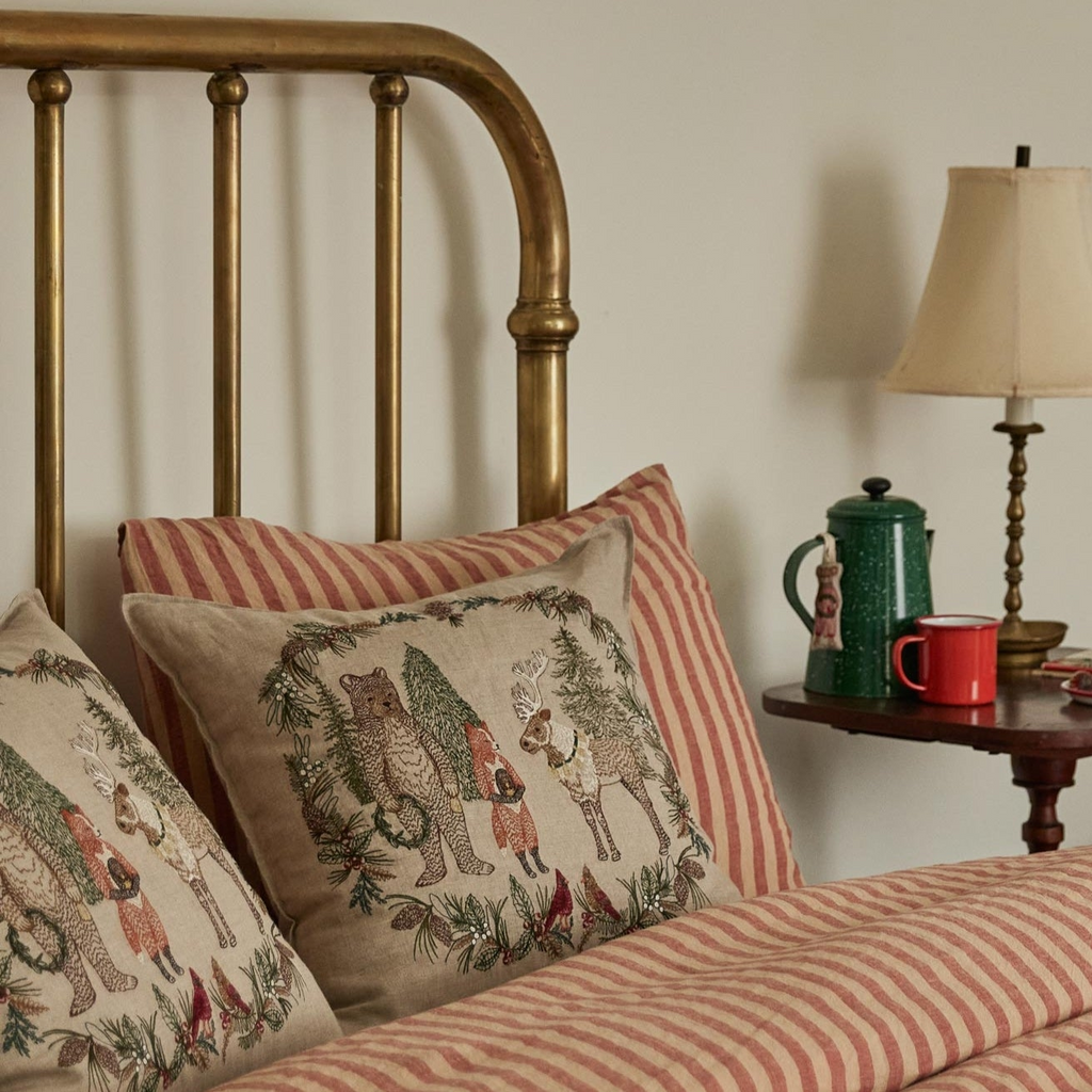 Coral and Tusk Christmas Cheer Wreath Pillow