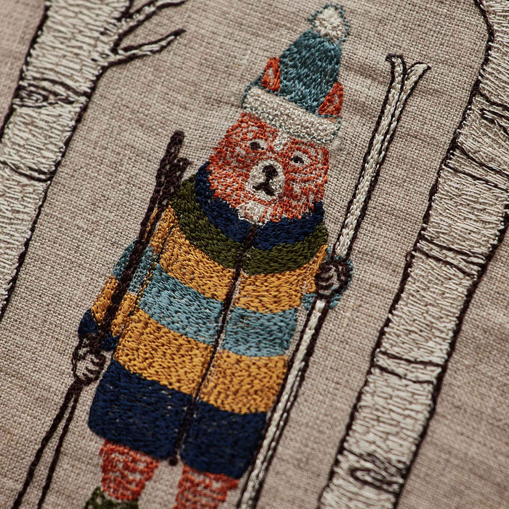 Coral and Tusk Aspen Skiers Pillow