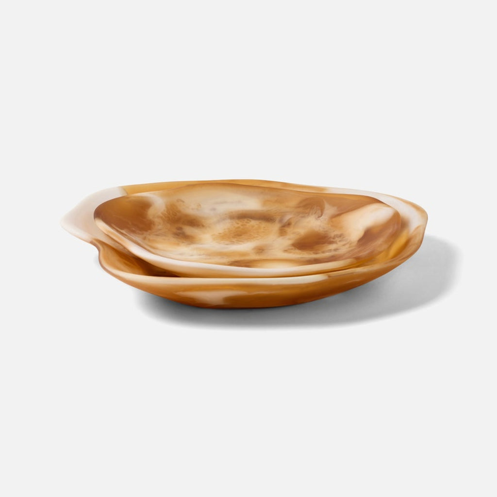 Beatrix Amber Swirled Serving Trays