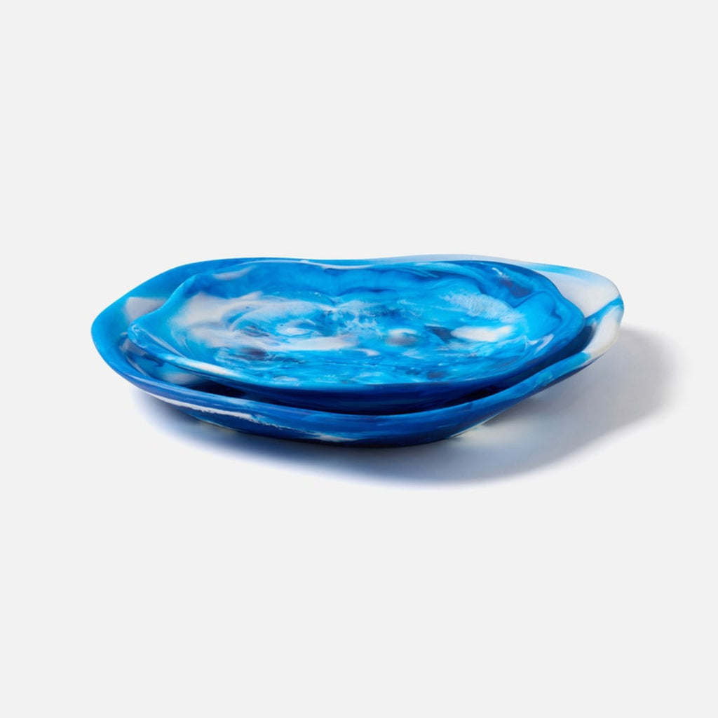 Beatrix Blue Swirled Serving Trays