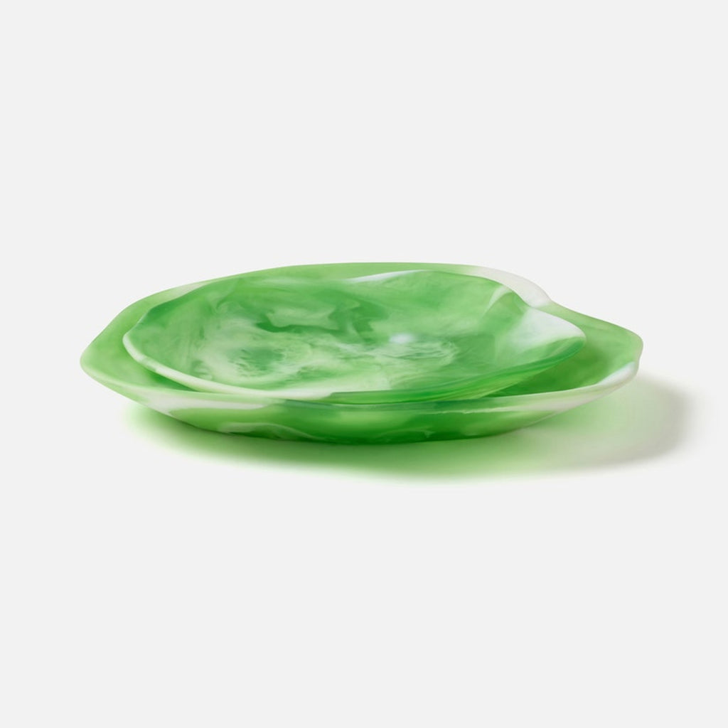 Beatrix Green Swirled Serving Trays