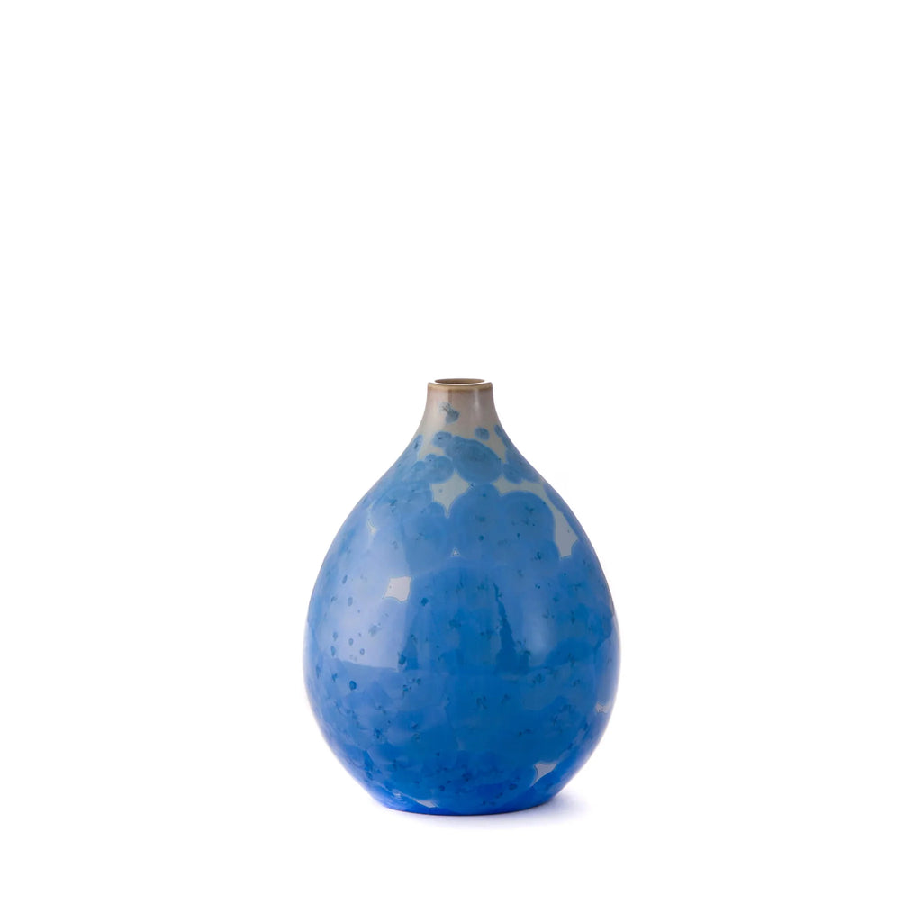 Simon Pearce Crystalline Teardrop Vase - Small/Cobalt