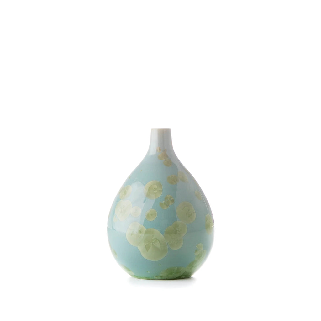 Simon Pearce Crystalline Teardrop Vase - Small/Jade