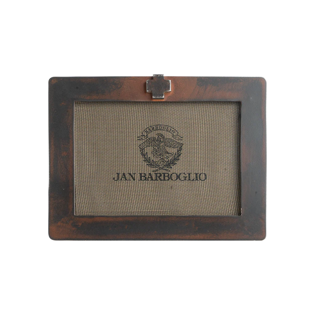 Jan Barboglio Casa Iron Picture Frame with Natural finish cross detail