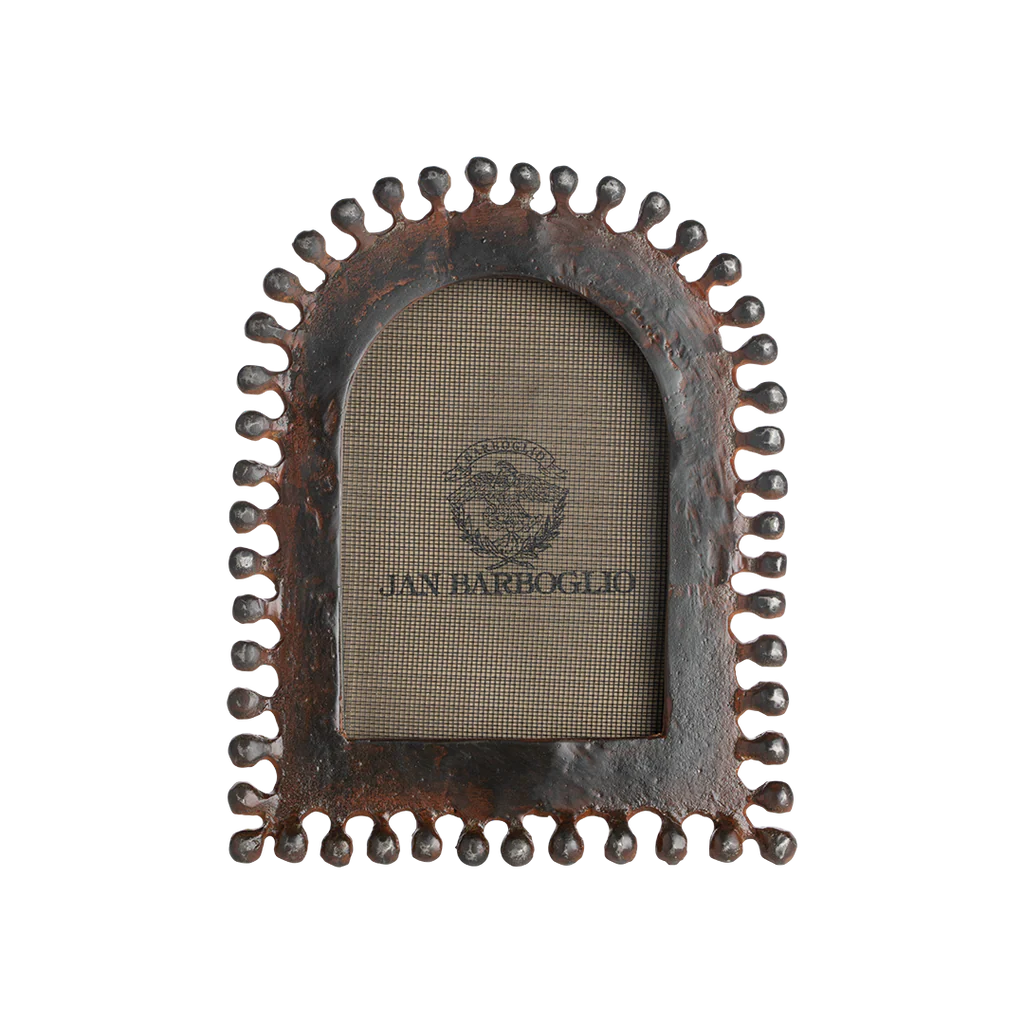 Jan Barboglio Nicho Vertical Picture Frame in Natural Cast Iron 5 x 7