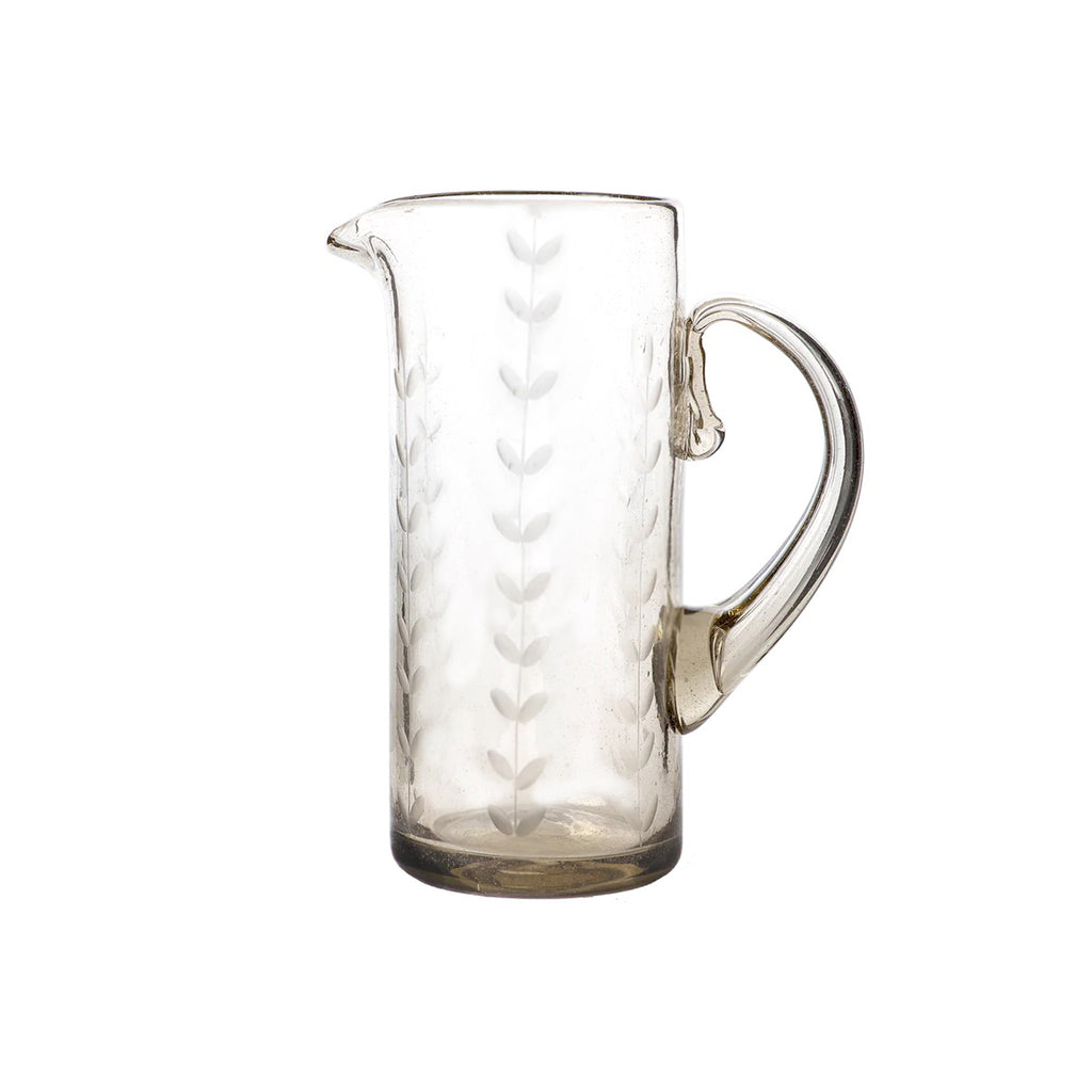 Jan Barboglio Pepe Glass Etched Pitcher