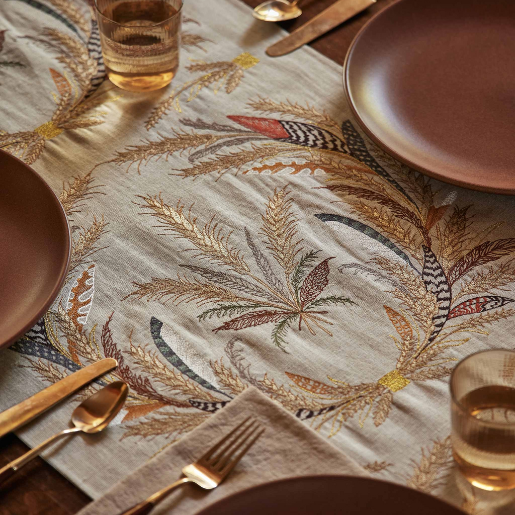 Coral and Tusk Wheat Harvest Table Runner 18" x 76"