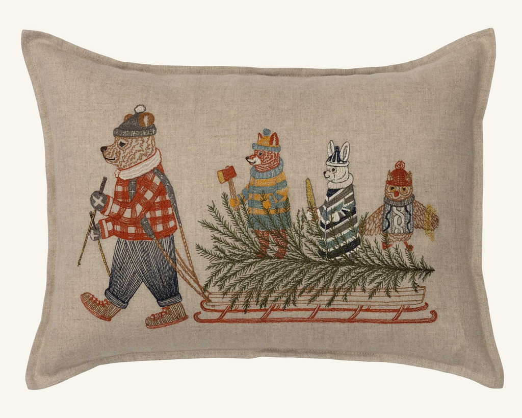 Coral and Tusk Christmas Tree Sled Pillow