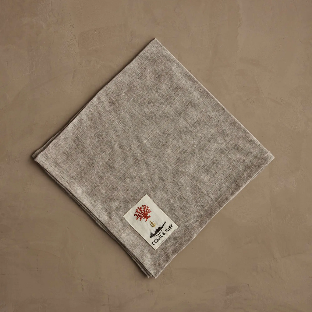 Coral & Tusk Linen Back Side of Dinner Napkin
