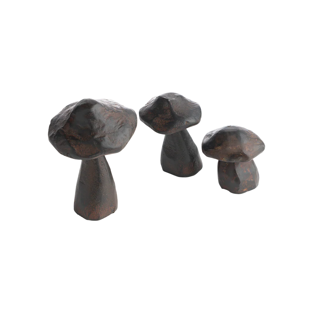 Jan Barboglio Hongos Cast Iron Mushrooms, Set of 3