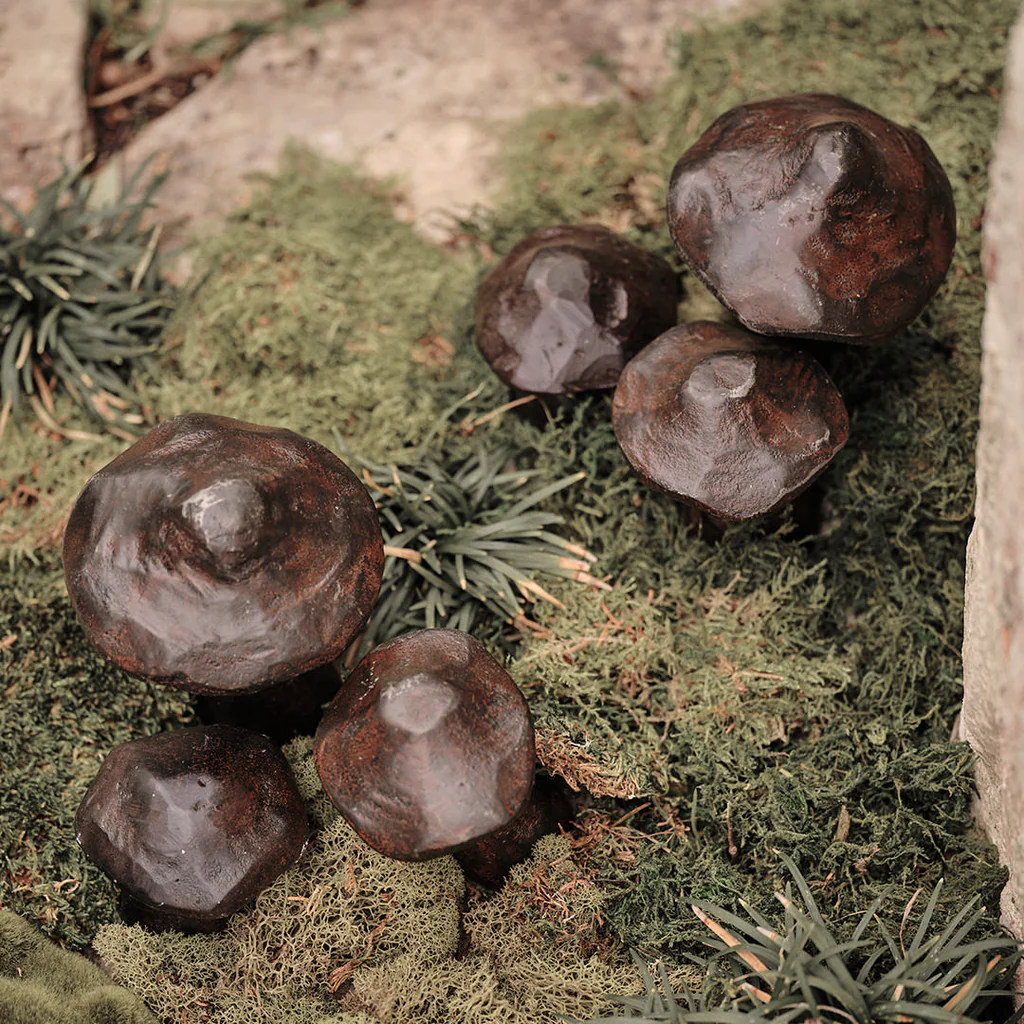 Jan Barboglio Hongos Cast Iron Mushrooms, Set of 3