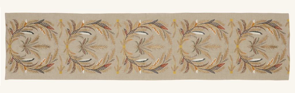 Coral and Tusk Wheat Harvest Table Runner 18" x 76"