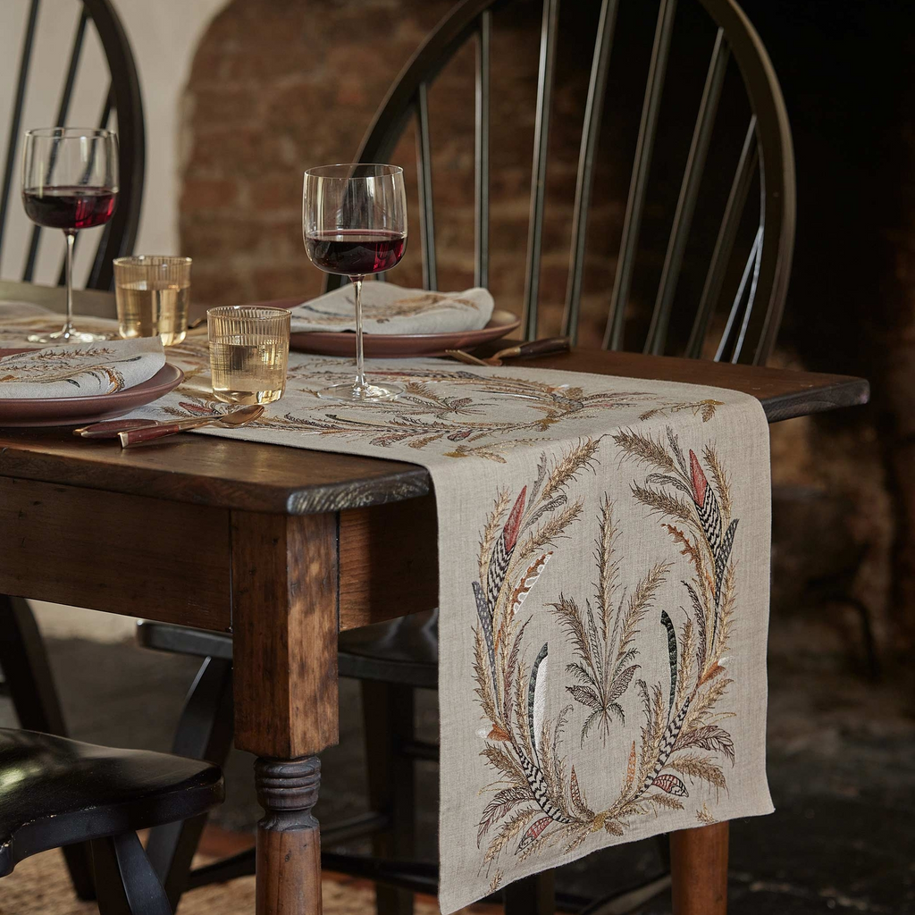 Coral and Tusk Wheat Harvest Table Runner 18" x 76"