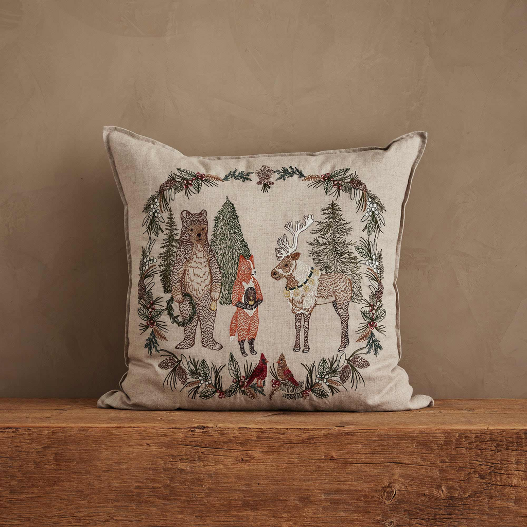 Coral and Tusk Christmas Cheer Wreath Pillow