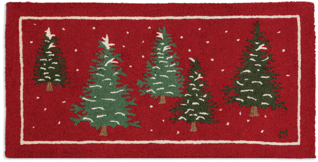 Chandler 4 Corners Red Flurries 2' x 4' Holiday Rug