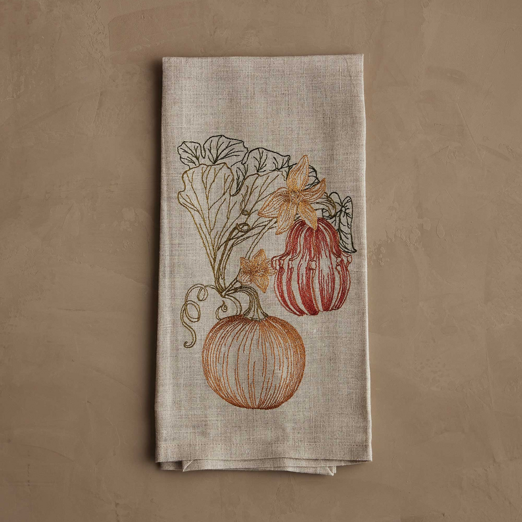 Coral and Tusk Pumpkin Vine Tea Towel