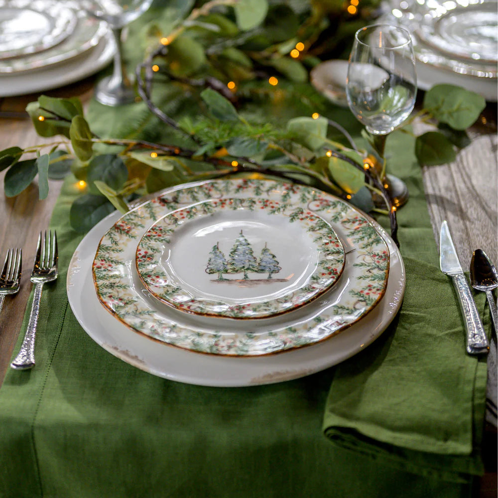 Arte Italica Snowy Evergreens Natale Dinnerware