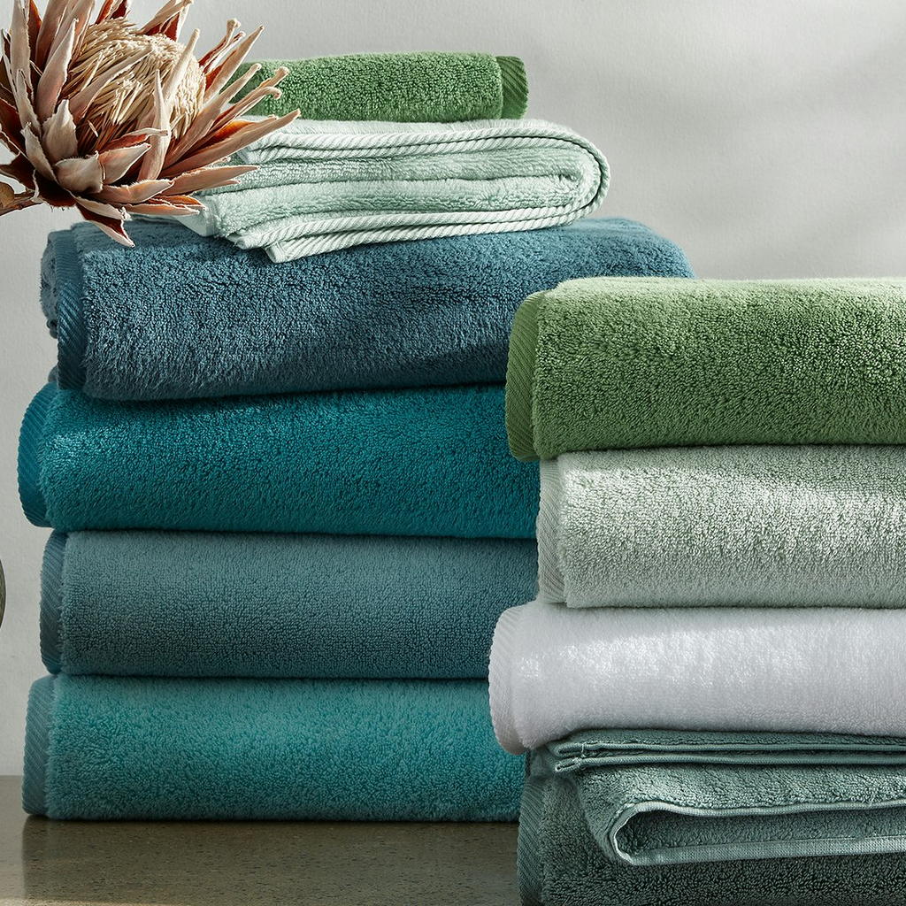 Matouk Milagro Plush Luxurious Bath Towels in Blues and Greens