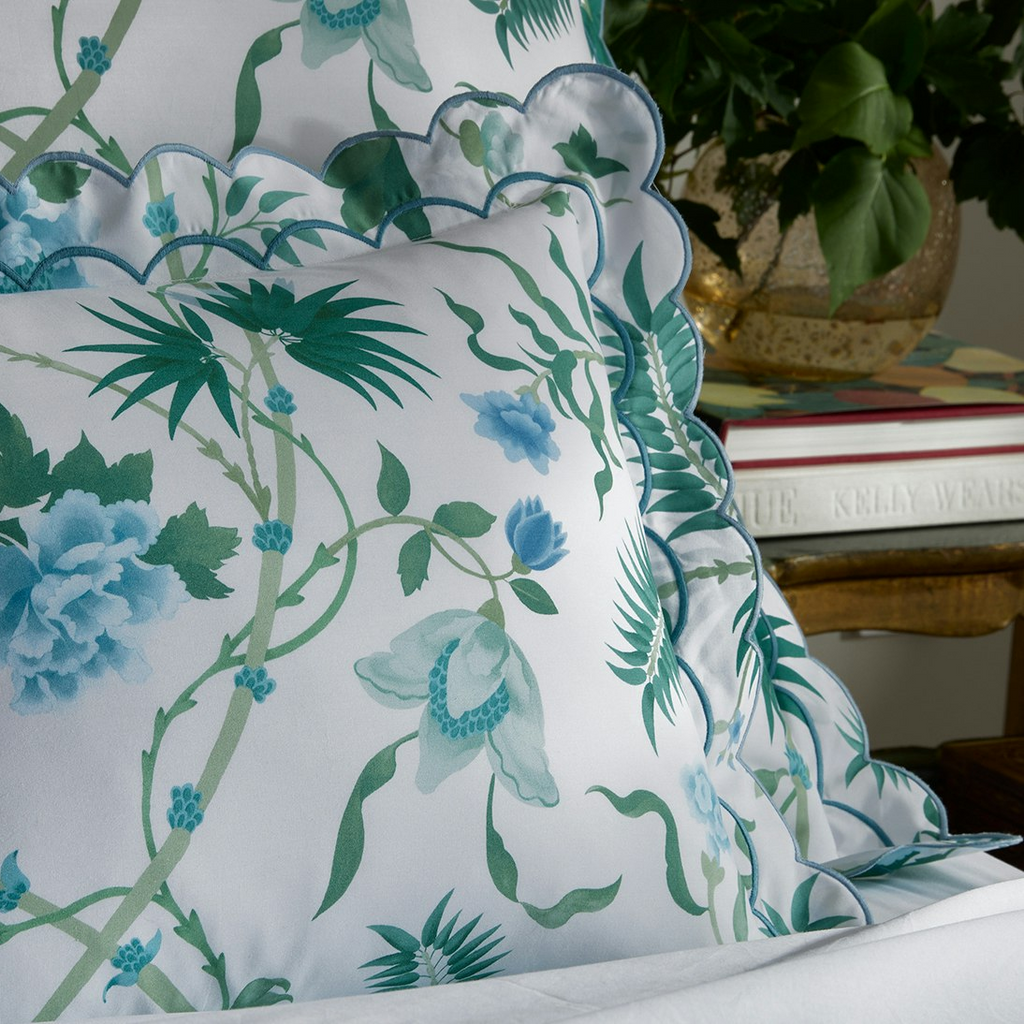 Matouk Palmyra Palm and Floral Printed Sheets, Duvet Cover + Shams